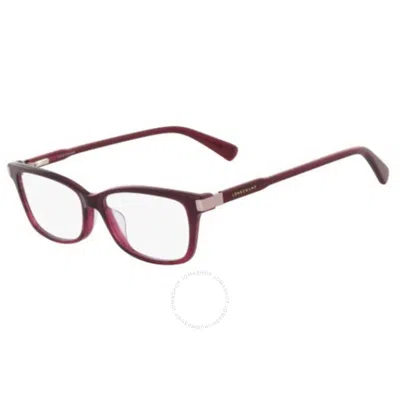Longchamp Demo Rectangular Ladies Eyeglasses Lo2632 602 53 In Burgundy