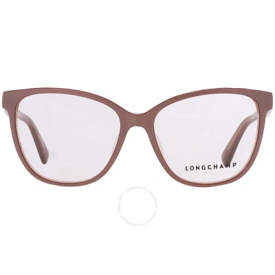 Longchamp Demo Square Ladies Eyeglasses Lo2687 278 53 In Metallic  / Nude