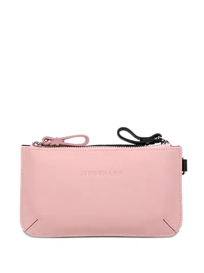 Longchamp Double-zip Leather Coin Purse In Pink