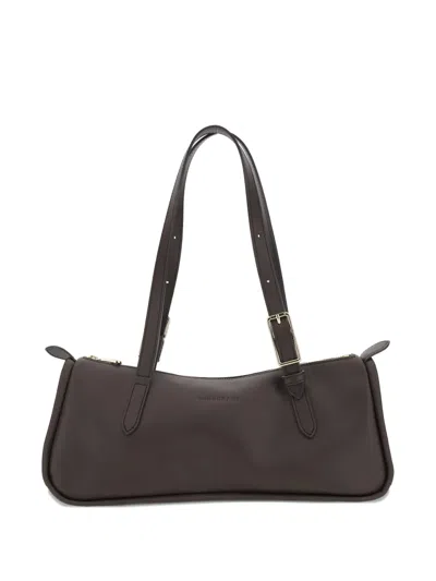 Longchamp East/west Leather Shoulder Bag In Brown