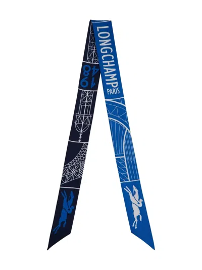 Longchamp Eiffel Tower 1948 Graphic-print Silk Scarf