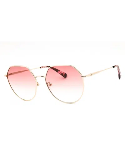 Longchamp Elegant Round Metal Sunglasses For Women In Orange