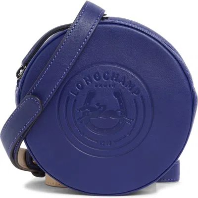 Longchamp Embossed Circular Belt Bag In Blue