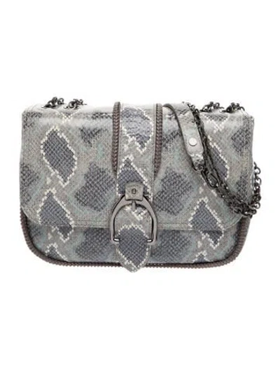 Pre-owned Longchamp Embossed Leather Clutch In Gray