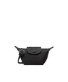 Longchamp Embossed Leather Pouch In White