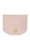 Longchamp Embossed-logo Cardholder In Pink