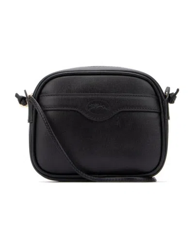Longchamp Embossed Shoulder Bag In Black