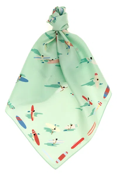 Longchamp 'en Attendant La Vague' Print Scarf In Multi