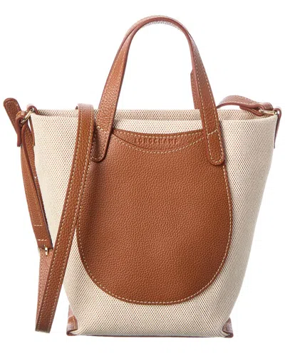 Longchamp Epure Canvas & Leather Crossbody In Brown