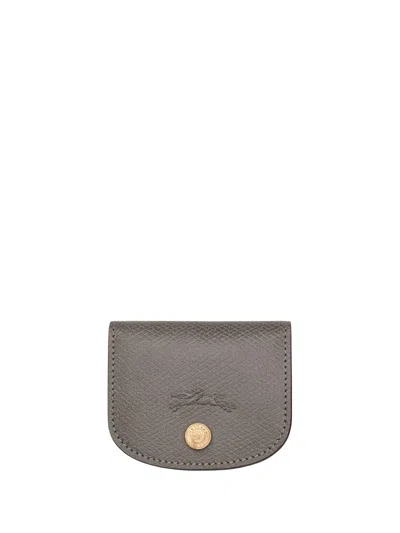 Longchamp `epure` Card Holder In Gray