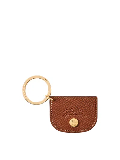 Longchamp Epure Flag Keyring Bag In Brown
