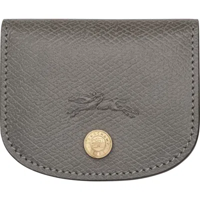 Longchamp Épure Leather Card Case In Gray