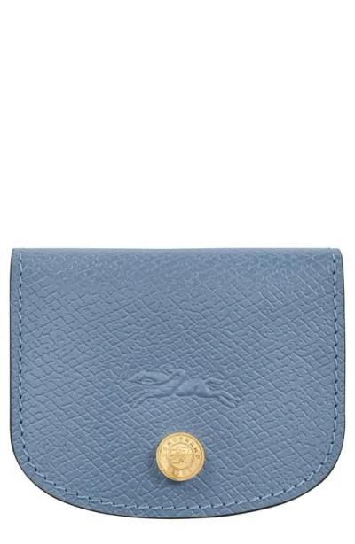 Longchamp Epure Leather Card Case In Blue