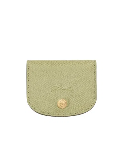 Longchamp Épure Leather Card Holder In Almond Green