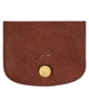 Longchamp Epure Leather Card Holder In Brown