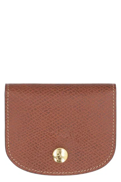 Longchamp Épure Leather Card Holder In Brown