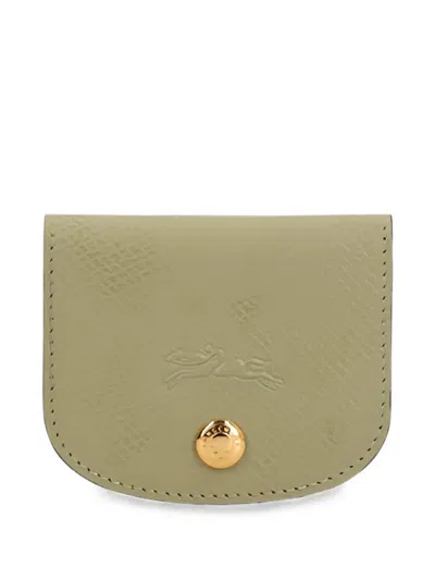 Longchamp Épure Leather Card Holder In Green