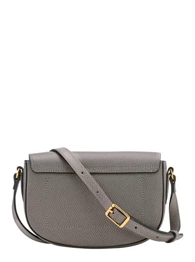Longchamp Epure Leather Crossbody Handbag With Adjustable Strap And Magnetic Flap Closure, Gold-tone In Grey