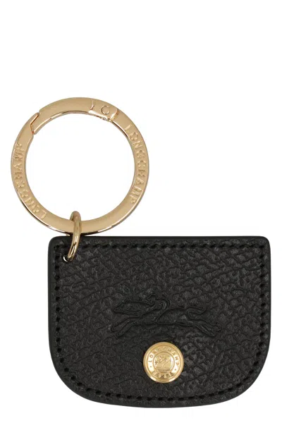 Longchamp Épure Leather Keychain In Black