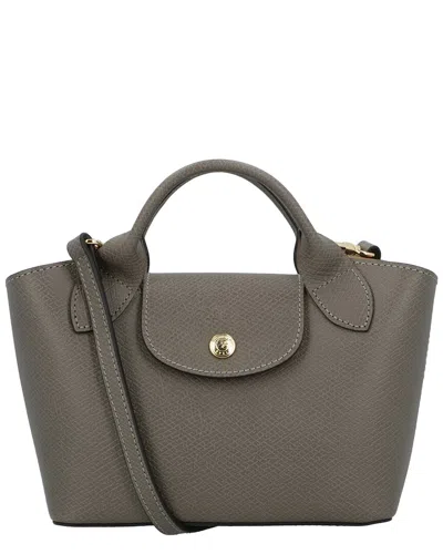 Longchamp Épure Leather Mini Satchel In Gray