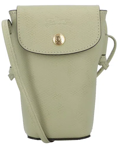 Longchamp Épure Leather Phone Case In Green