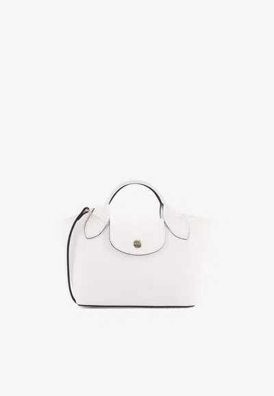 Longchamp Épure Leather Top Handle Bag In White