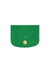 Longchamp Epure Leather Card Holder In Green