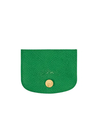 Longchamp Épure Logo-embroidered Cardholder In Green