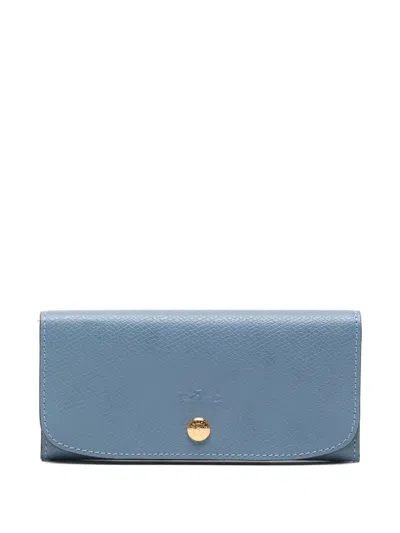 Longchamp Épure Logo-embossed Wallet In Blue