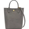 Longchamp Épure North/south Leather Top Handle Tote In Gray