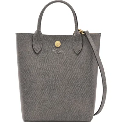 Longchamp Épure North/south Leather Top Handle Tote In Gray