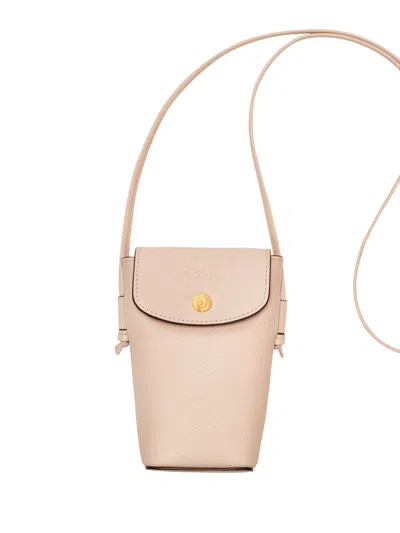Longchamp `epure` Phone Case With Leather Lace In Beige