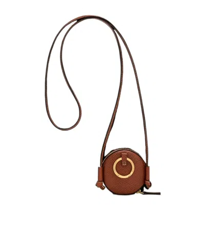 Longchamp Epure Round Leather Wallet In Brown