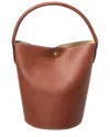 Longchamp Bucket Bag With Chic Contrast Stitching In Brown