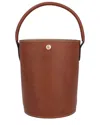 Longchamp Epure Small Leather Bucket Bag In Brown