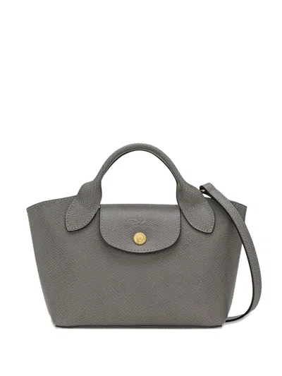 Longchamp Épure Top-handle Leather Mini Bag In Gray