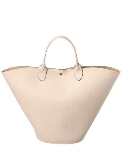 Longchamp Xl Épure Leather Tote Bag In White