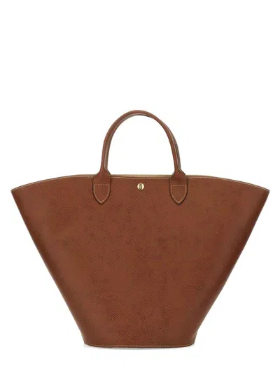 Longchamp Xl Épure Logo Debossed Tote Bag In Brown