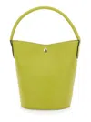 Longchamp Epure Yellow Bucket Bag With Logo Plaque On The Front And Snap Closure In Leather Woman