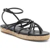 Longchamp Espadrille Sandal In Black
