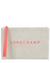 Longchamp Essential Canvas Pochette In White