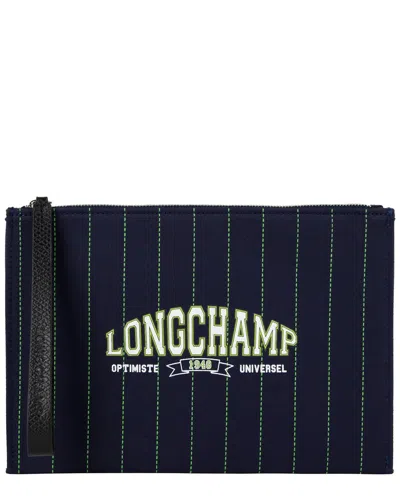 Longchamp Essential Canvas Pouch In Blue
