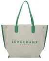 Longchamp Essential Large Canvas Long Handle Tote In White
