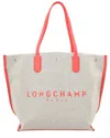 Longchamp Essential Large Canvas Long Handle Tote In White