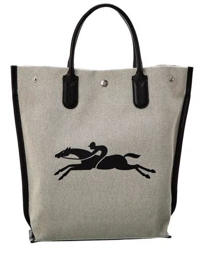 LONGCHAMP ESSENTIAL TOILE CANVAS & LEATHER TOTE
