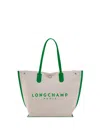 Longchamp `essential Toile` Large Tote Bag In Green