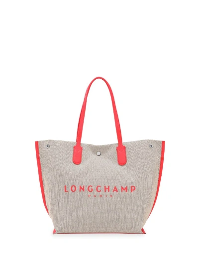 Longchamp `essential Toile` Large Tote Bag In Red