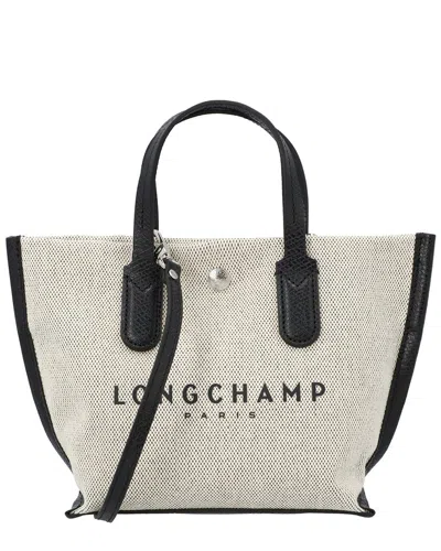 Longchamp Essential Toile Xs Canvas Top Handle Bag In White