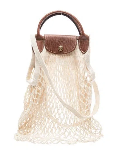 Pre-owned Longchamp Evening Bag In White