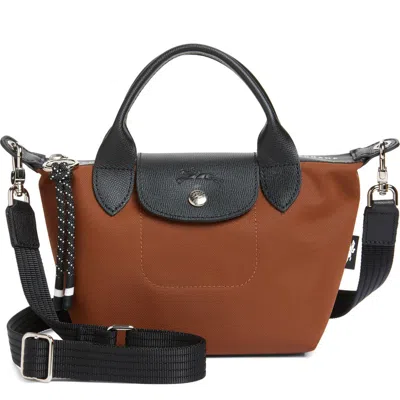 Longchamp Extra Small Le Pliage Energy Recycled Canvas Top Handle Bag In Brown